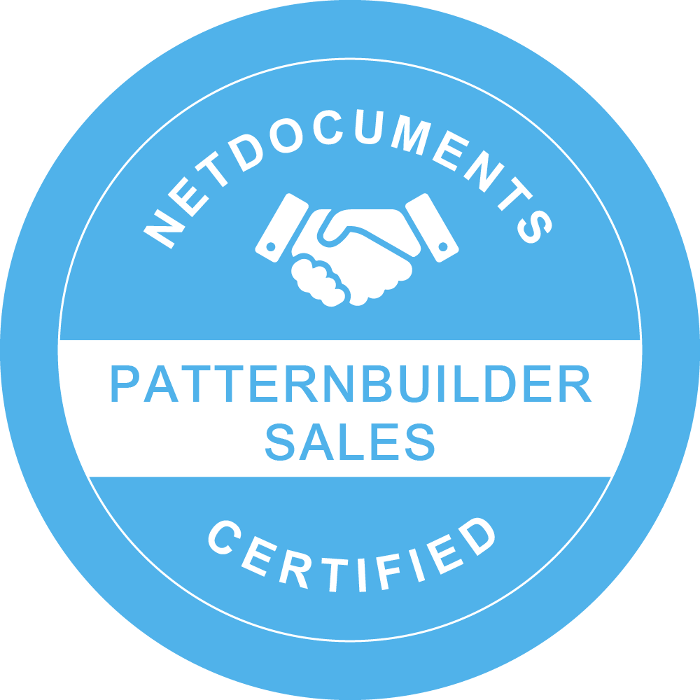 NetDocuments PatternBuilder Sales Certified Badge
